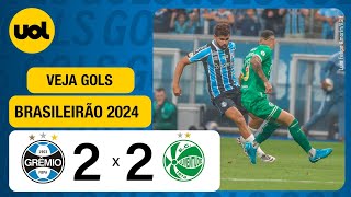 GRÊMIO 2 X 2 JUVENTUDE  BRASILEIRÃO 2024 VEJA OS GOLS DE BRAITHWAITE MANDACA BARBOSA E CRISTALDO [upl. by Assital]