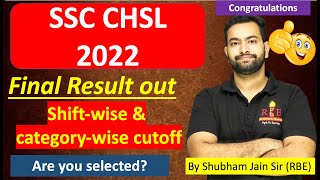 SSC CHSL 2022 final Result Out 🔥🤩  Categorywise and postwise cutoff in detail Congratulations [upl. by Sorcha104]