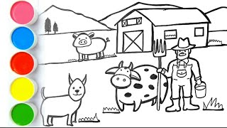 Old Macdonald and his Farm Easy learning for kids amp toddlers coloringforkids toddlerlearning [upl. by Lecia]