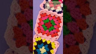 Crochet hack 103 Finishing off projects👍🏻crochetcrosiacrochegrannysquare shortstutorialyt [upl. by Rehteh]