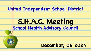 SHAC Meeting December 6 2024 [upl. by Laon500]