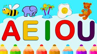 Learn Vowels with Phonics for Kids l Short and Long vowels with Examples [upl. by Scammon209]