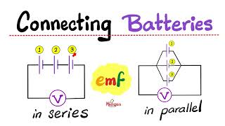 Connecting batteries in series and in parallel  Electromotive Force emf Voltage V  Physics [upl. by Ahserak]