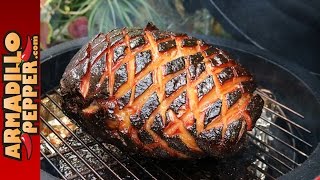 Twice Smoked Maple Rum Glazed Ham on the Gourmet Guru Grill [upl. by Lytton986]