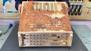 Restoration Old 𝘾𝘼𝙇𝙄𝙁𝙊𝙍𝙉𝙄𝘼 Professional Amplifier  Restore Classic Brand Sound Amplifier [upl. by Alys]