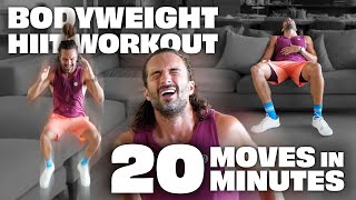 BODYWEIGHT HIIT WORKOUT 20 Moves in 20 Minutes  Joe Wicks Workouts [upl. by Nostrebor]