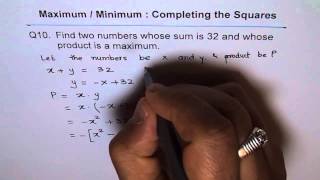 Maximum Product for Numbers with Sum of 36 Q10 [upl. by Malti]