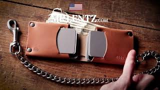 Mens Leather Chain Wallet with Stainless Steel Chain Made by MrLentzcom [upl. by Ennaegroeg]