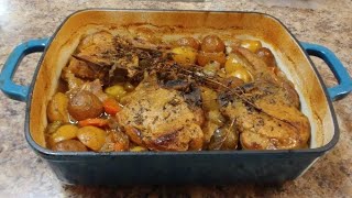 Oven Baked Pork Chops and Vegetables Fall off the bone tender amp juicy [upl. by Lilaj916]