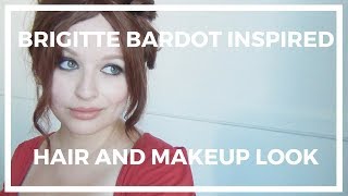 Brigitte Bardot Inspired Hair and Makeup ♥ Faux Bangs Tutorial [upl. by Carpio]