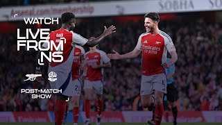 Arsenal 51 Bolton Wanderers  LIVE FROM N5  Postmatch show 📺  Carabao Cup [upl. by Enelym312]