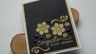 Retirement Card with Glitter Heat Embossing for Newtons Nook Designs [upl. by Archibald]