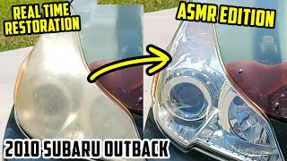 Revealing the Secret to the Perfect Headlight Restoration – ASMR  2010 Subaru Outback [upl. by Kohsa]