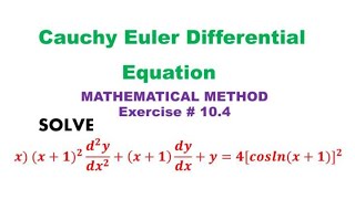 Cauchy Euler equation solve x12yx1yy4coslnx12 by sm yusuf [upl. by Brouwer]