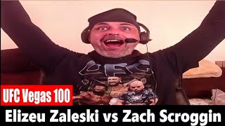 UFC Vegas 100 Elizeu Zaleski TKOs Zach Scroggin LIVE REACTION [upl. by Layney]