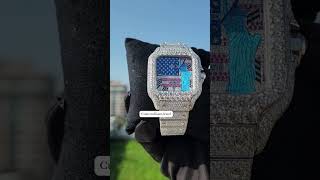 VVS Moissanite Diamond Iced Out Designer Cartier Watch I Hip Hop Watch [upl. by Niddala]