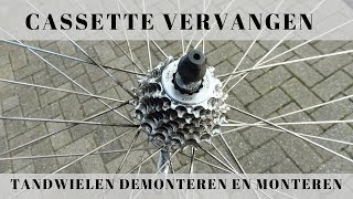 Fiets cassette vervangen  Tandwielen demonteren en monteren [upl. by Douty738]