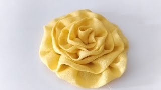 How To Make Flower Out Of Fabric  Easy Fabric Flower [upl. by Wonacott]