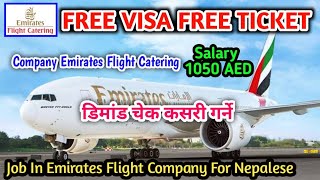 Free Visa Free Ticket  Emirates Flight Catering  Job In Emirates Flight Company [upl. by Tuttle]