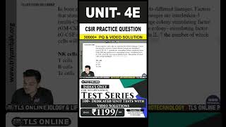 CSIR Practice Question  Unit 4  Topic E Innate and adaptive immune system Immunology [upl. by Okoy]