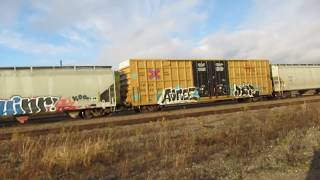 TBOX TTX box cars covered hoppers center beam flat car in Kalamazoo MI with tango music [upl. by Armyn]