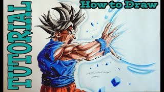 How to draw GOKU  Ultra Instinct Kamehameha  Real Time Tutorial [upl. by Marasco]