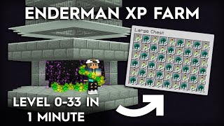 Minecraft Enderman 1 Hit Farm  Super Fast XP [upl. by Drews]