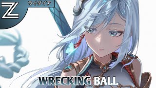 Nightcore  Wrecking Ball Miley Cyrus  Lyrics [upl. by Olen]