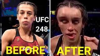 UFC 248 Weili Zhang Vs Joanna Jedrzejczyk Highlights Nasty Head Injury at UFC 248 [upl. by Aetnahs]