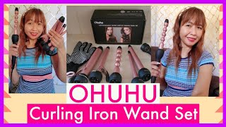 OHUHU 5 in 1 CURLING IRON WAND SET TestReview [upl. by Irrem]