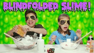 BLINDFOLDED SLIME CHALLENGE How To Make Super Messy Slime [upl. by Pontone]