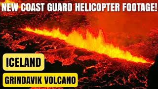 Coast Guard Helicopter Flyby Along Eruption Crazy Footage Grindavik Volcano Iceland Dec19 2023 [upl. by Blithe228]