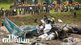 Plane carrying 19 people crashes in Nepal after takeoff [upl. by Ehrenberg]