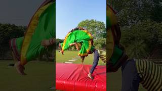 Cover dekhkar kon kon aya gymnast acrobatics action stunt viralshorts couplegoals backflip [upl. by Huesman877]