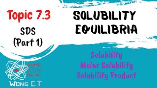 Solubility Equilibria Solubility  Molar Solubility  Ksp  SDS SK015 Topic 73 Part 1 [upl. by Anitirhc]