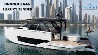 Experience the US16 million Cranchi A46 luxury tender at the Dubai Boat Show 2024 [upl. by Orman160]