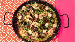 Authentic Spanish Seafood Paella  Christine Cushing [upl. by Ihsoyim]