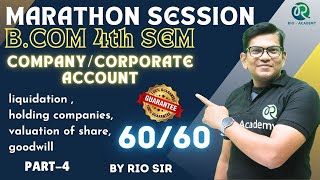 BCom 4th Sem NEP Company Account Marathon Session liquidation valuation of share goodwill [upl. by Salmon377]