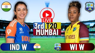 Live Match Today IND W vs WI W 3rd T20  Live Score amp Commentary [upl. by Aserret328]