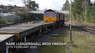 GBRf Class 66 Diesel 66781 rare shunting movement at Andover onto MOD Ludgershall line 25th Feb 2020 [upl. by Noirret]