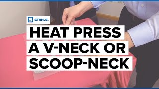 How to Heat Press on a VNeck or ScoopNeck Shirt [upl. by Nivlen]