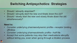 Strategies for Switching Antipsychotics [upl. by Eveivaneg]