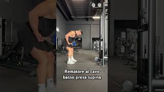 Rematore con asta al cavo basso presa supina backworkout gymexercises gym bodybuilding [upl. by Lebaron]