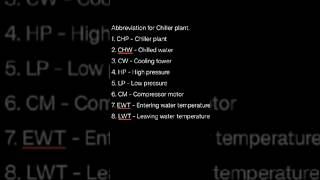 Chiller plant Abbreviation hvac chiller hvacmaintenance shorts [upl. by Helsell]