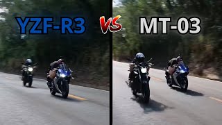 R3 vs MT03 AERODINAMICA vs PESO [upl. by Kessia257]