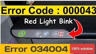 Epson printer Red light blinking and showing error 034004 000041 000043 solution [upl. by Hippel]