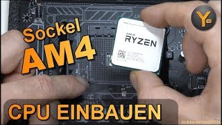 AMD Ryzen CPU einsetzen Sockel AM4  Prozessor einbauen Tutorial für Ryzen 7 5 3 usw [upl. by Kiki]