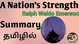 A Nations Strength by Ralph Waldo Emerson Summary in Tamil [upl. by Neehar815]