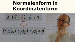 Normalenform in Koordinatenform  Ebenengleichung [upl. by Cosimo]