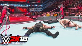 WWE 2K18 Braun Strowman vs Big Show  WWE 2K18 Ring Collapsed  WWE 2K18 Ring Break PS4 Gameplay [upl. by Trela]